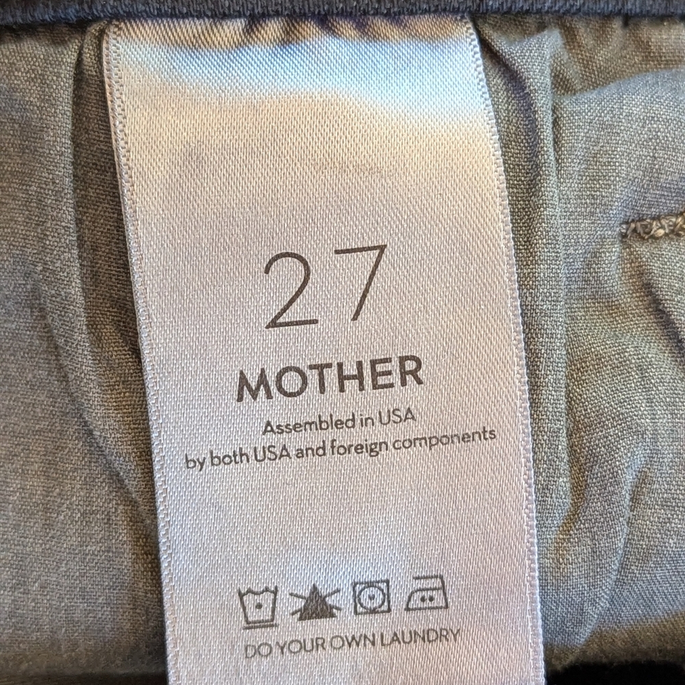 Mother Hustler Fray Jeans Sz‎ 27 Night in Paris Dark Blue Denim Raw Hem Flare - Picture 6 of 14